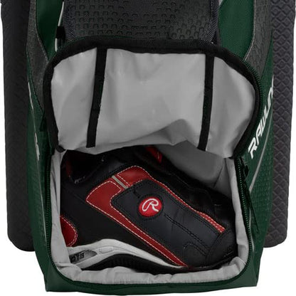 Rawlings | IMPULSE Backpack Equipment Bag | Baseball/Softball | Multiple Styles - color: Dark Green