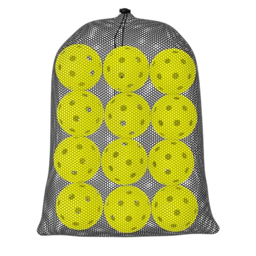 Great Call Athletics | Indoor Pickleballs USA Pickleball Approved Official 26 Hole Balls Sports Tournament Pack Free Mesh Bag - color: Yellow, style: 12 Pack