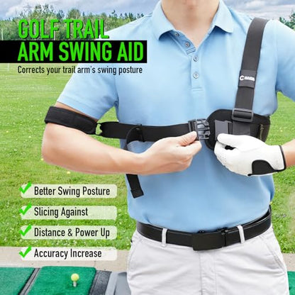 GAIARENA Golf Trail Arm Swing Aid Slider Golf Training Aid, Trainer Equipment to Eliminate Slices & Chicken Wing Swing, Gifts for Men Women Beginner Golfers - style: Right Handed Golfers