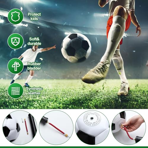 Leyndo Deflated Soccer Balls Size 5 Bulk with Pumps Deflated Soccer Balls with Pump Needles Set Christmas Operation Gifts for Adults Donation Charity Train Practice Game - color: Black, Red, Blue