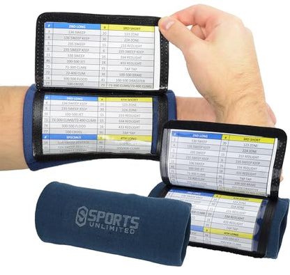 Sports Unlimited Adult Triple Wrist Coach, Football Wristbands for Plays, Baseball Wristbands, QB Arm Bands