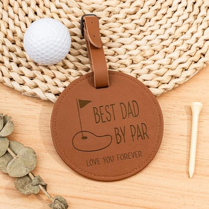 Best Dad by Par - Personalized Wooden Golf Tee Holder, Fathers Day & Birthday Gift for Coach, Grandpa, Uncle - color: Brown-(For Dad)