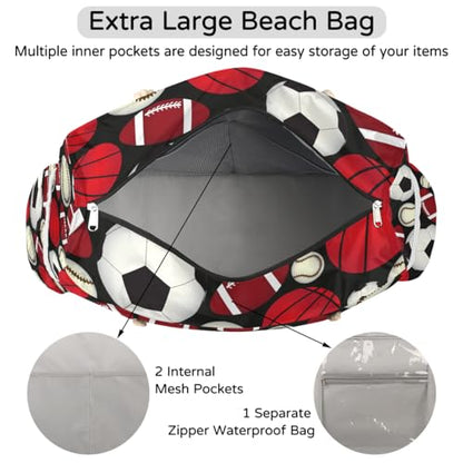Beach Bag Waterproof Sand-proof Canvas Tote Lightweight Shoulder Bag Suitable for Family outdoor travel - color: A2