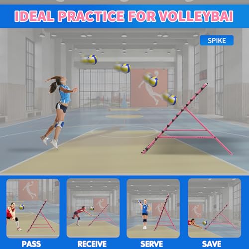 7x4 FT Volleyball Rebounder Net，Ultimate Training Equipment for Volleyball & Lacrosse，Enhanced Bouncing System for Volleying, Bumping, Spiking Drills，Multiple Adjustable Rebound Angles