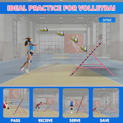 7x4 FT Volleyball Rebounder Net，Ultimate Training Equipment for Volleyball & Lacrosse，Enhanced Bouncing System for Volleying, Bumping, Spiking Drills，Multiple Adjustable Rebound Angles