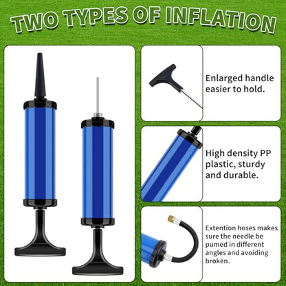 100 Sets Ball Air Pump Bulk for Sports Balls Include Needle Nozzle Extension Hose Hand Inflation Kit for Basketball Soccer Football Volleyball Balloon, Operation Bulk Christmas Child Items Gifts - color: Blue