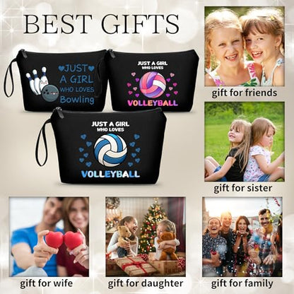 Volleyball Birthday Gifts for Women Friendship Teen Girls Volleyball Players Travel Cosmetic Bags for Women Sister Gifts for Women Girls - color: Volleyball-Blue H