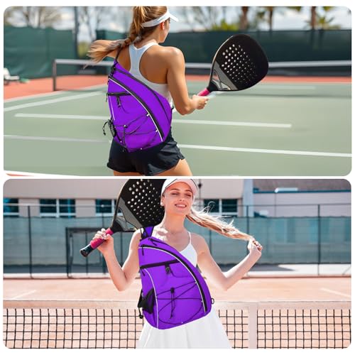 WOLT Pickleball Bag,Crossbody Sling Bags for Women Men,Pickleball Backpack with Fence Hook for Tennis, Racketball