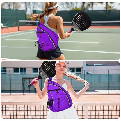 WOLT Pickleball Bag,Crossbody Sling Bags for Women Men,Pickleball Backpack with Fence Hook for Tennis, Racketball