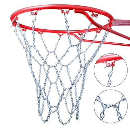 Cannon Sports Heavy Duty Chain Basketball Net – Rust Proof, All Weather Metal Net Replacement - Official Standard 12-Loop Metal Net for Indoor/Outdoor Basketball Rims