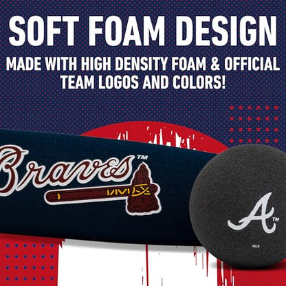 Franklin Sports MLB Jumbo Foam Baseball Bat + Ball Sets - Kids Oversize Foam Baseball Bats + Soft Baseballs - Indoor + Outdoor Youth Baseball Toy - MLB Team Baseball Bat + Ball Sets
