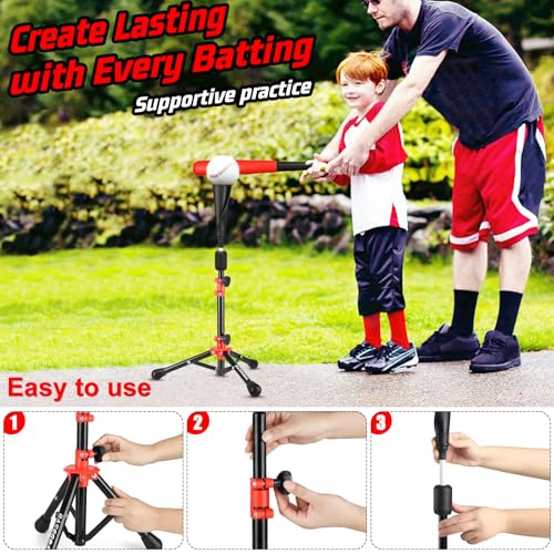 BaseGoal Baseball Tee for Kids,Youth Stand Set,Teeball Set,Youth Baseball,Softball Batting Tee Set,Easy Adjustable Height - style: Kids Baseball Tee New-A