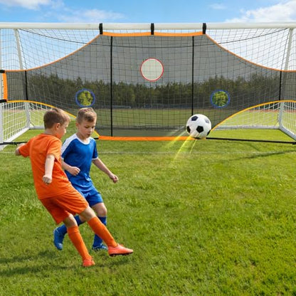 Soccer Goal Target Net, 16x6ft - Turn Training into a Game with 7 Scoring Zones | Durable All-Weather Backyard Soccer Net for Family Fun & Skill Boost-ONLY NET