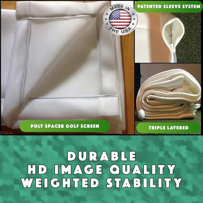 Spectrum Golf Simulator Golf Impact Screen Poly Spacer Golf Simulator Screen Material Black Border with Grommets. Lower Prices. Now with Sleeve Option