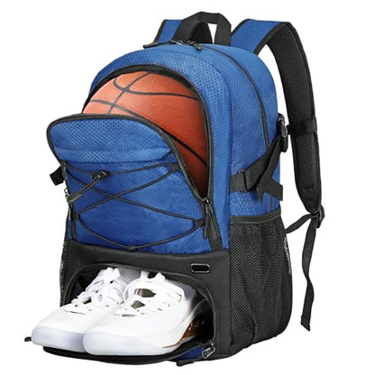 Goloni Basketball Backpack Bag,35L Basketball Bag with with Separate Ball & Shoe Compartments,Large Sports Bag for Basketball - color: dark blue