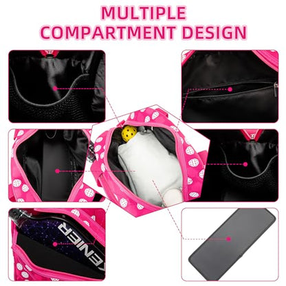 ROYALFAIR Pickleball Bag, Pickleball Tote Bag high-capacity Adjustable Shoulder Strap for Pickleball Paddle Shoulder Bag, Pickleball Bag for Women Men