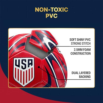 Icon Sports Officially Licensed US Soccer Federation Soccer Ball - color: USSF188BL-Red, size: 5