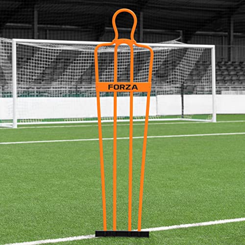 FORZA 6ft Airflow Soccer Mannequin | Wind-Resistant Free Kick Training Dummy for Coaching Drills & Shooting Practice | Shatterproof PVC with Ground Spikes & Optional Base - Pack of 1 or 3 - color: Orange, size: Pack of 1, style: Without Bases