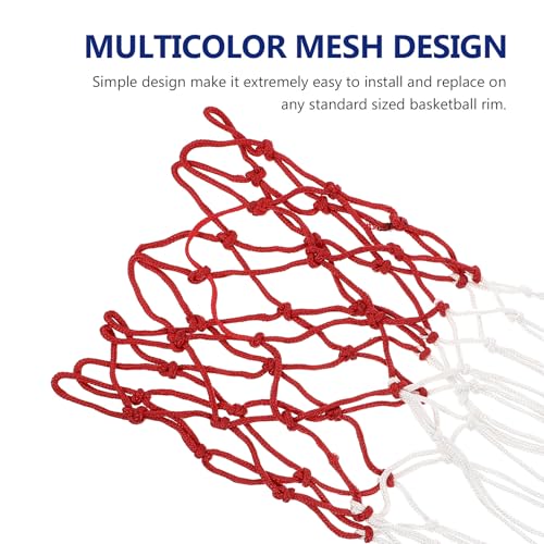 TOYANDONA 2pcs Professional Basketball Net Polyester Mesh Replacement Outdoor Basketball Rim Net Tricolor Sturdy 3.0mm Thick for Sports Court Use