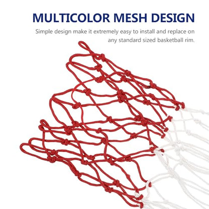 TOYANDONA 2pcs Professional Basketball Net Polyester Mesh Replacement Outdoor Basketball Rim Net Tricolor Sturdy 3.0mm Thick for Sports Court Use