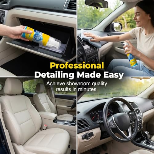 4-in-1 Multi-Enzyme Foam Spray Cleaner, Multipurpose Foam Cleaner for Car Interior Kitchen Bathroom Sofa, Lemon Fresh Scent, Deep Cleaning Spray for Leather Fabric (Foam Cleaner 1 Set)