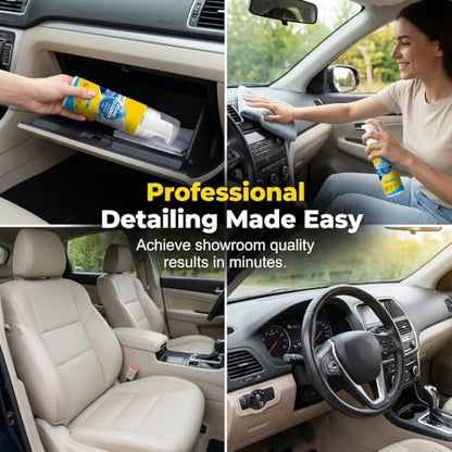 4-in-1 Multi-Enzyme Foam Spray Cleaner, Multipurpose Foam Cleaner for Car Interior Kitchen Bathroom Sofa, Lemon Fresh Scent, Deep Cleaning Spray for Leather Fabric (Foam Cleaner 1 Set)