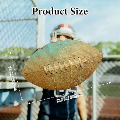 American Football, Official Size 11.9 x 7.3 Inch, Premium Composite Leather High-Grip Ball with Pro-Style Lacing, Unique Prints for Training, Games & Gifts - color: Sea Beach