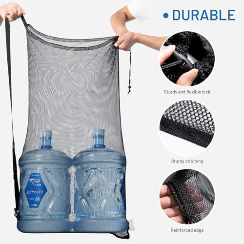 OrgaWise Heavy Duty Mesh Ball Bag,Basketball Bag for Balls,Ball Bags Mesh for Soccer/Volleyball/Football (School/Home/Park/Garage/Beach) - size: 27"x36"/70x90cm