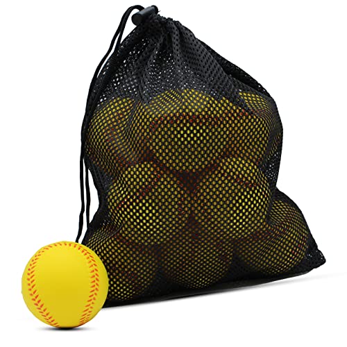 Magicorange Baseball, Foam Baseball Practice Training Baseballs Unmarked Baseball Soft Toss, Batting, Fielding, Hitting, Pitching - color: Yellow, size: 12 Pack