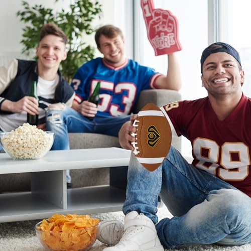 Personalized Football - Customize Your Name, Logo, Text on Great Grip Composite Leather Ball - Gift for Youth, Men, Women - color: Brown (white panel), size: Official Size 9