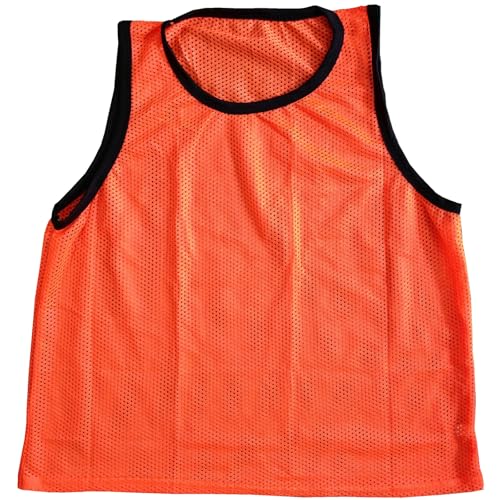 BlueDot Trading Adult & Youth Scrimmage Training Vests for Soccer, Basketball & More – Available in 1, 6, 12, 24 Packs - color: Orange, style: Youth 12 Pack