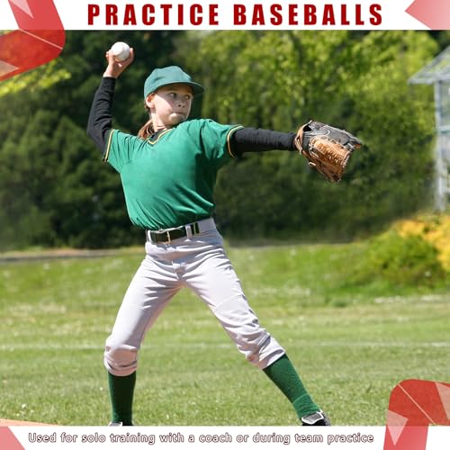 Magicorange Baseball, 12 Pack Training Baseballs Unmarked Practice Rubber Core Baseballs for Hitting, Soft Toss, Batting, Fielding, Pitching