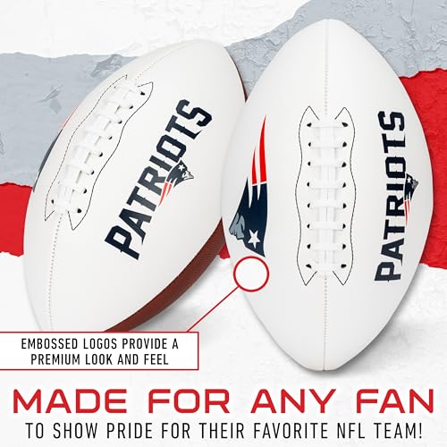 Franklin Sports NFL Autograph Football - Official Size White Panel Souvenir Football for Autographs + Signatures - NFL Team Fan Shop Memorabilia