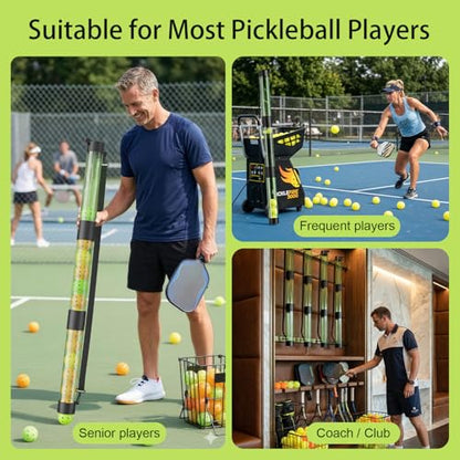 17 Balls Pickleball Ball Retriever & Ball Holder Storage with Strap, Back Saver for Pickleball Accessories, Quick for Pickleball Tube Ball Pickup