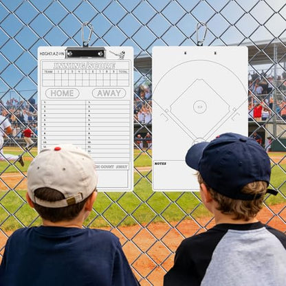 Baseball Coaches Clipboard, White Double-Sided Dry Erase Coach Clipboard, Softball Whiteboard for Coaches, Lineup White Board with Marker for Coaches Gift