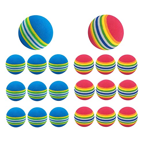 Medsuo 20pcs Practice Golf Balls Golf Training Balls Garden Soft Foam Elastic Golf Balls for Indoor/Outdoor Golf Practice - Red and Blue