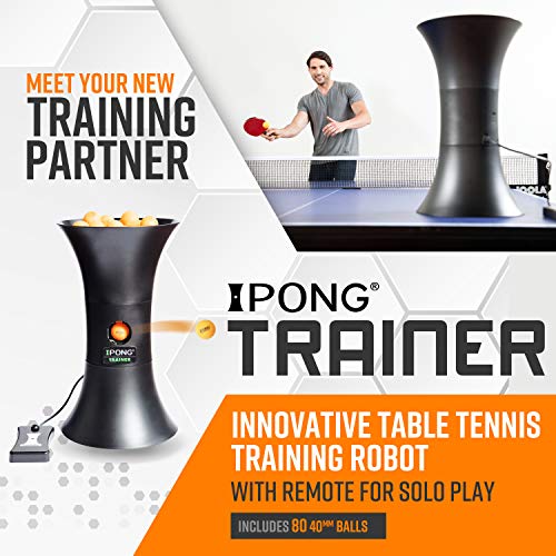 iPong Trainer Table Tennis Training Robot with 80 ABS Training Balls , Black