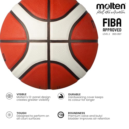 Molten Basketball BG2010, Size 6, 1 Item, Orange/Ivory