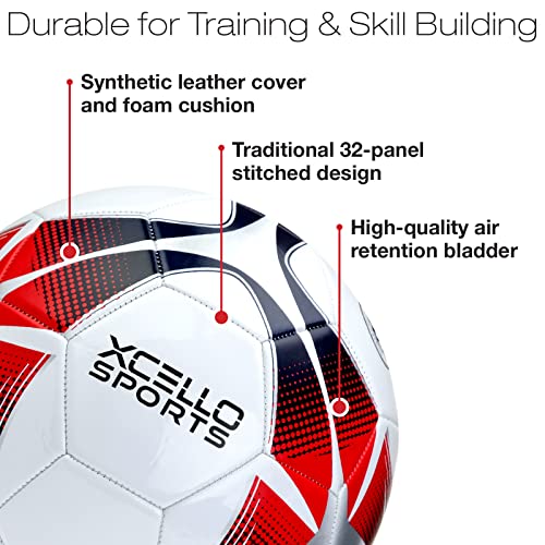 Xcello Sports Soccer Ball Size 4 Assorted Graphics with Pump (Pack of 12)