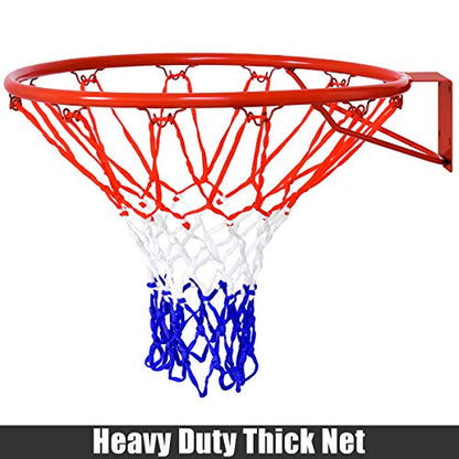 Goplus 18’’/15’’ Replacement Basketball Rim, Wall Door Mounted Basketball Hoop with All Weather Net, Indoor Outdoor Hanging Basketball Rim Goal Outside - size: 18", style: Red