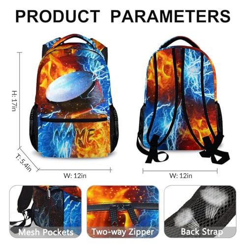 Kids Backpack for Boys Custom Hockey Schoolbag for Kindergarten Elementary Primary, Durable School Supplies - color: Grey