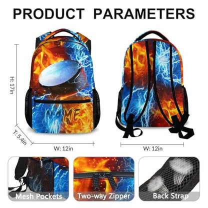 Kids Backpack for Boys Custom Hockey Schoolbag for Kindergarten Elementary Primary, Durable School Supplies - color: Grey