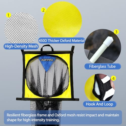 Soccer Target Net and Ball Bag - 2 in 1 Design, Corner Shooting Target Goal, Top Bins Soccer Target Net, Soccer Training Equipment with Carry Bag, Easy to Attach and Detach