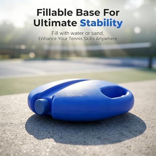 Solo Tennis Trainer Rebound Ball with Weighted Base, Portable Tennis Practice Rebounder, Anti-Tangle Elastic String for Backyard Park Indoor, Solo Training for All Levels