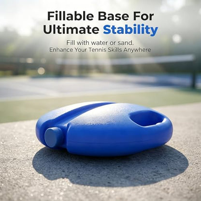 Solo Tennis Trainer Rebound Ball with Weighted Base, Portable Tennis Practice Rebounder, Anti-Tangle Elastic String for Backyard Park Indoor, Solo Training for All Levels