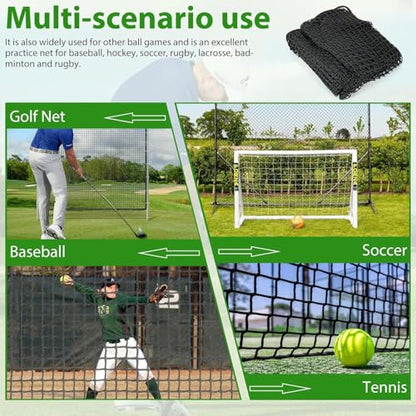 AKOZLIN Golf Practice Net Golf Netting Heavy Duty Sport Netting Nylon Golf Hitting Net for Baseball Hockey Soccer Ball Net Backyard Driving Cage Indoor Outdoor 10x6.5ft/10x10ft/10x15ft/15×15ft/10x20ft - style: 10x6.5ft