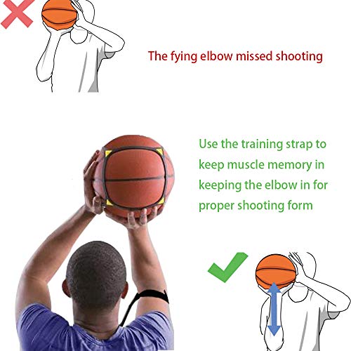 Basketball Shooting Aid Straight Shooter Strap 2 Pieces Training Posture Belts Correction Auxiliary Equipment Keeps Elbow in and Follows Thru Straight for Kids and Youth Player – Black