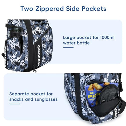 KAVIGOR Baseball Bag for Youth and Adult, Softball Bag 50L Large Capacity Holds 4 Bats, Equipment Backpack with Shoes Compartment
