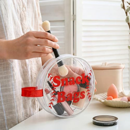 Reginary 12 Pcs Baseball Snack Bags for Team Gifts Baseball Goodie Treat Candy Bags Pouch Clear PVC Waterproof with Zipper Party Favors for Team Christmas Birthday Gifts Sport Supplies - style: Baseball Snack Bag