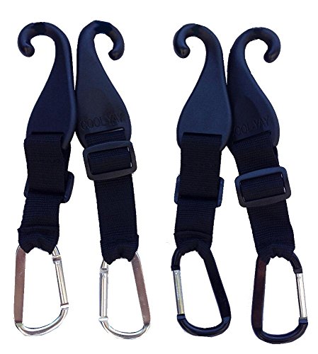 A Pair of Patented CJ Fence Hooks for Bat Bags, Tennis Bags, Water Bottles and Camping